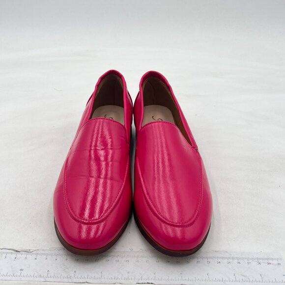 FOWT Fuchsia Wide Width Loafer Slip On Block Stripped Heel Pointed Toe Loafer - Picture 2 of 7